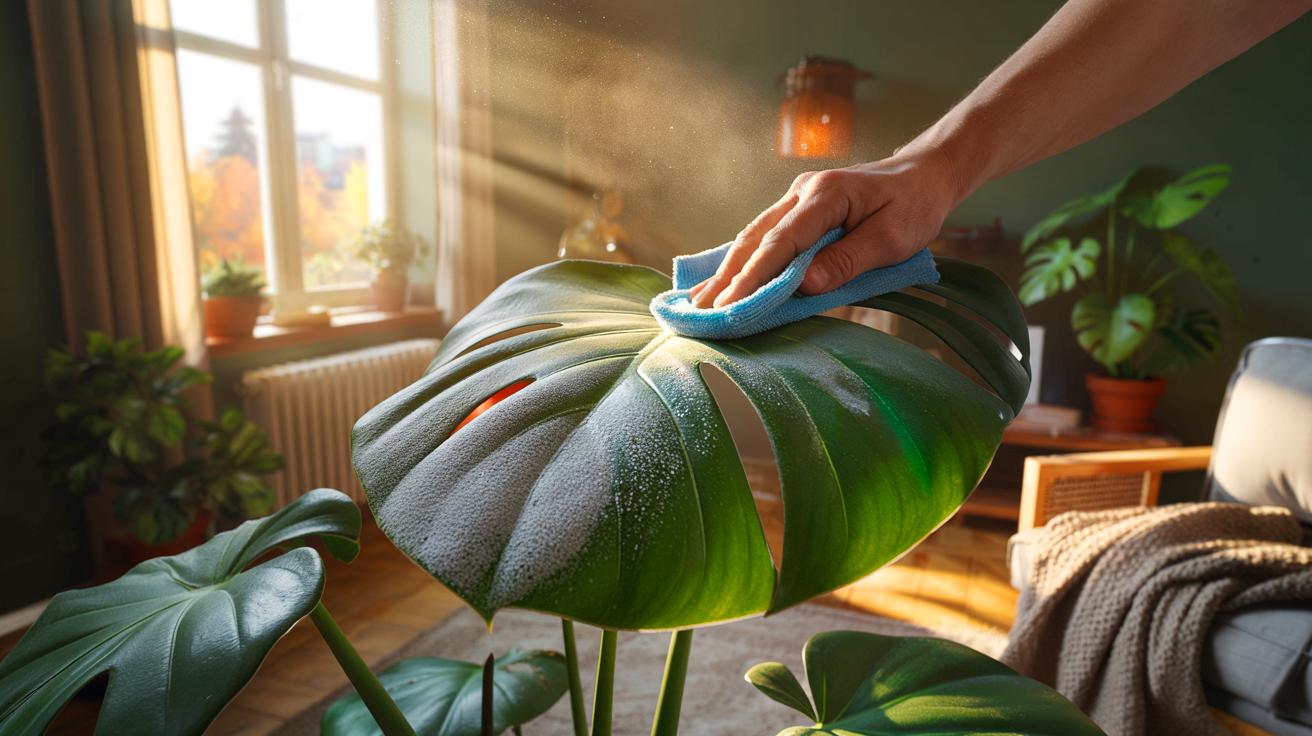Feuilles ternes et poussière : ce 1 geste avec microfibre redonne de l’éclat aux plantes d’intérieur, sans produit et pour l’automne 2025