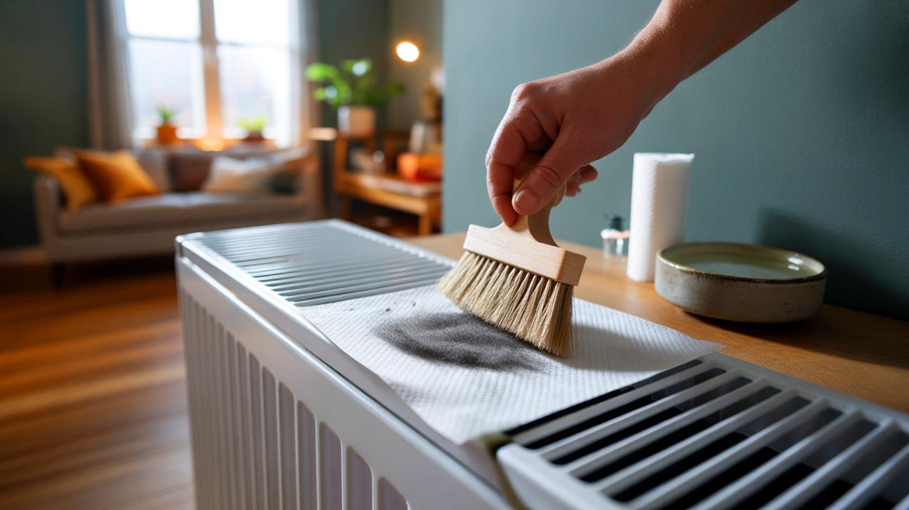 Poussière et radiateurs : ce geste avec 1 feuille d’essuie-tout capture tout et vous permet de dépoussiérer sans salir la pièce