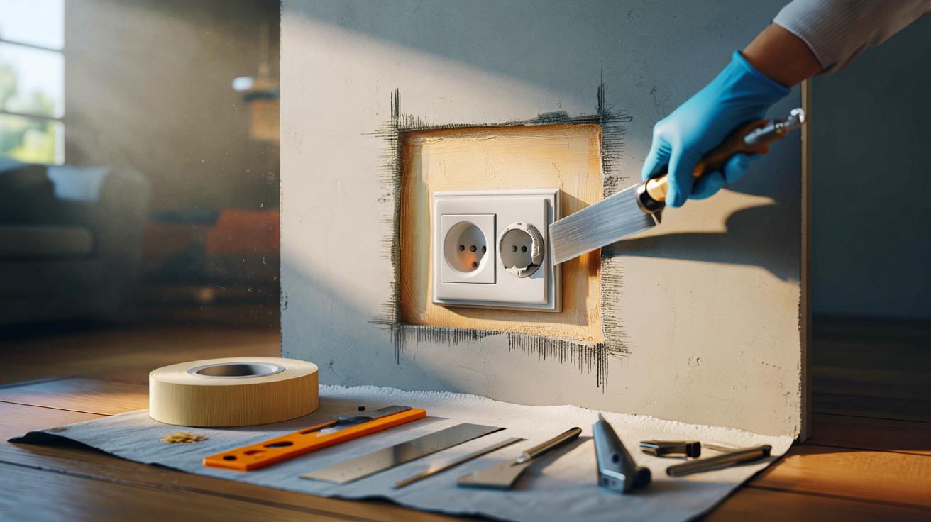 Prise électrique et placo abîmé : voici la méthode en 24 heures pour réparer localement sans refaire tout le mur, pas à pas et sans stress