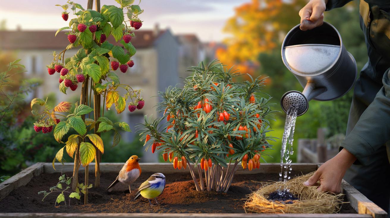 Voici 2 petits fruitiers à planter en octobre pour une récolte qui démarre tôt et transforme le jardin en cantine pour oiseaux