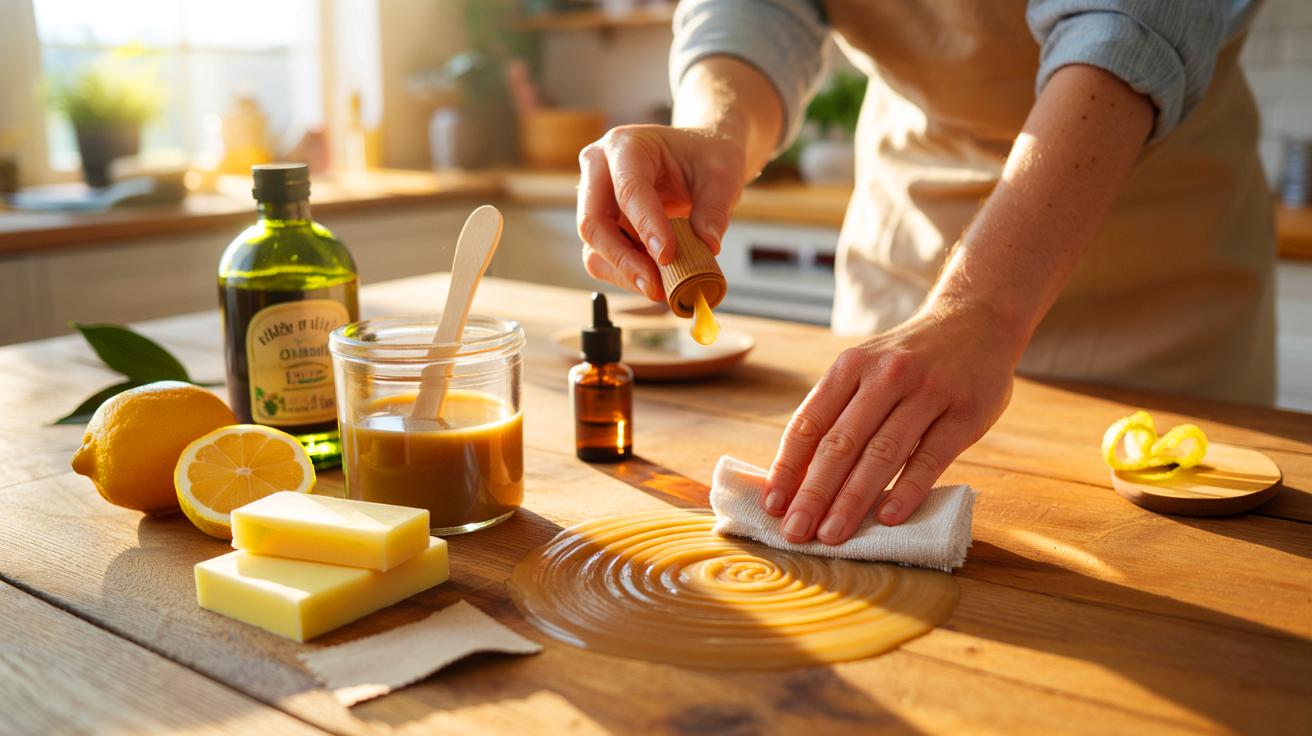 Voici la recette à 3 ingrédients qui transforme les meubles en bois en 2025 : cire d’abeille, huile d’olive et citron