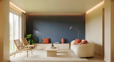 Voici la technique déco 2025 qui agrandit le salon sans travaux: un seul mur d’accent, validé par Habitat et AM.PM