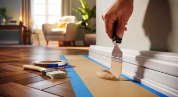 Voici l’astuce simple pour réparer une plinthe écaillée en moins d’1 heure, sans démontage ni trace, avec une pâte à bois