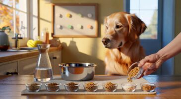 Voici le bon rythme pour l’alimentation de votre chien : 7 à 10 jours de transition, 20 % à 80 %, et moins de changements par mois