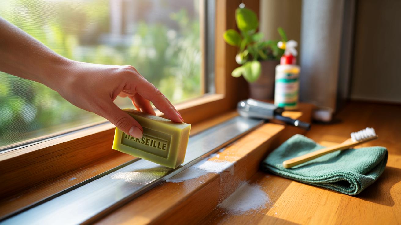 Voici le savon de Marseille qui fait glisser les fenêtres en 3 minutes, 72% d’huile d’olive et zéro lubrifiant
