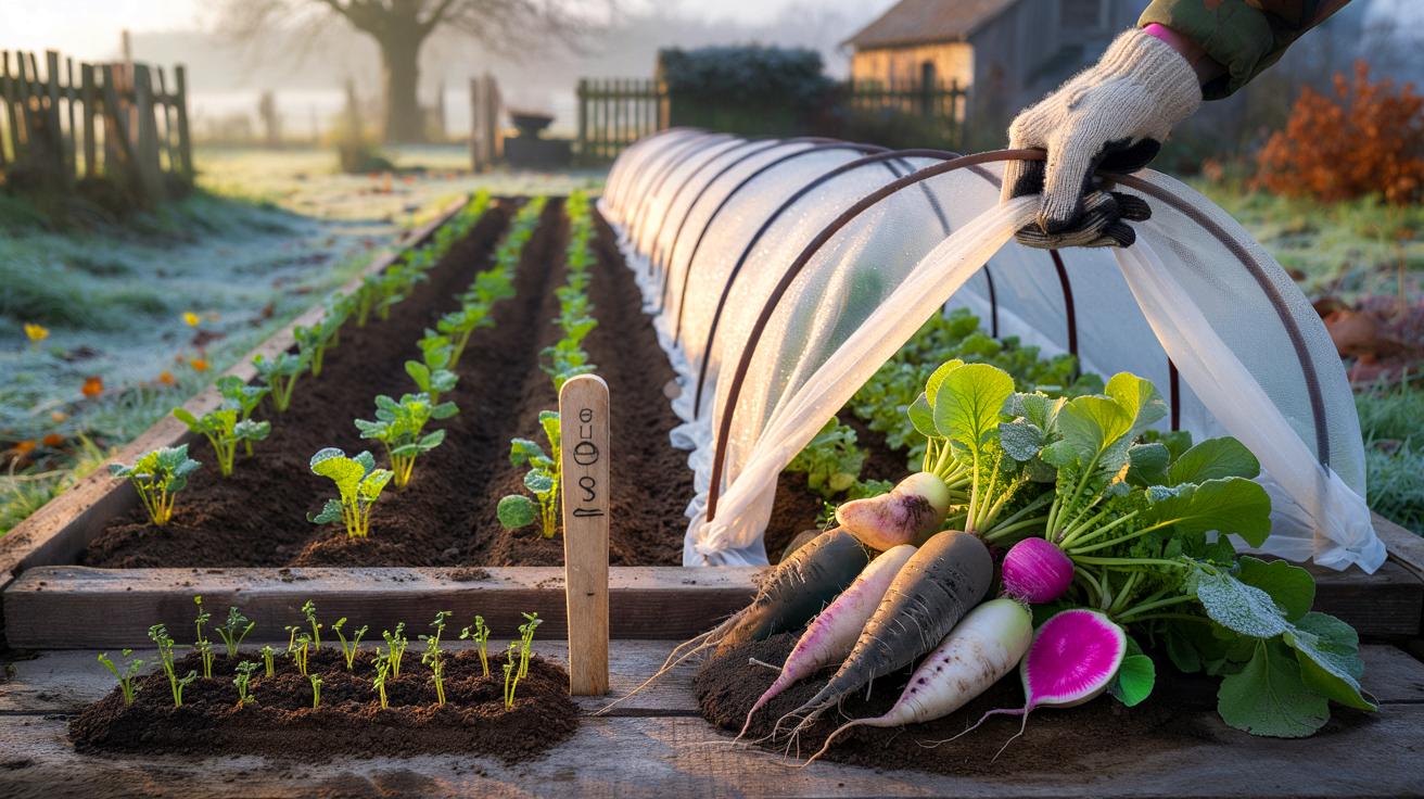 Voici les 3 gestes de 30 secondes que les pros appliquent pour des radis d’hiver croquants et sucrés, même quand le thermomètre plonge