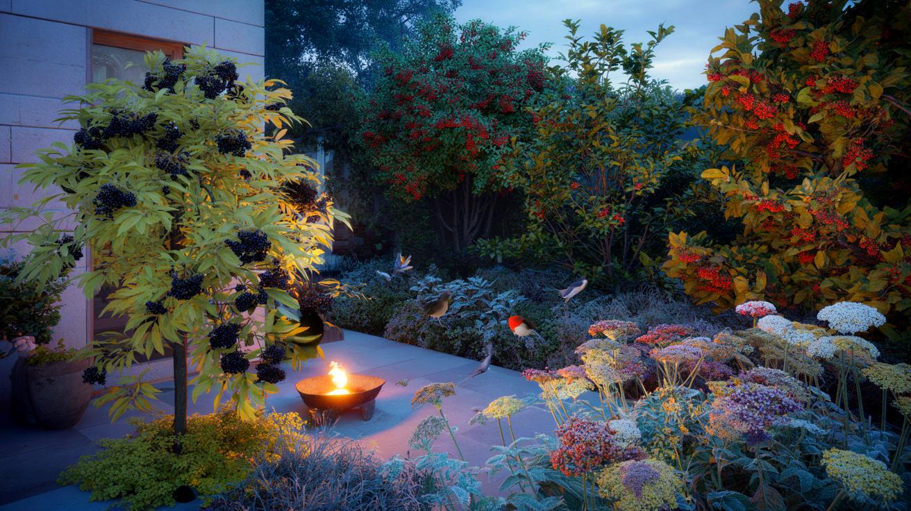 Voici les 3 plantes à installer en octobre pour rallumer vos soirées au jardin : sureau noir, achillée et arbustes à baies