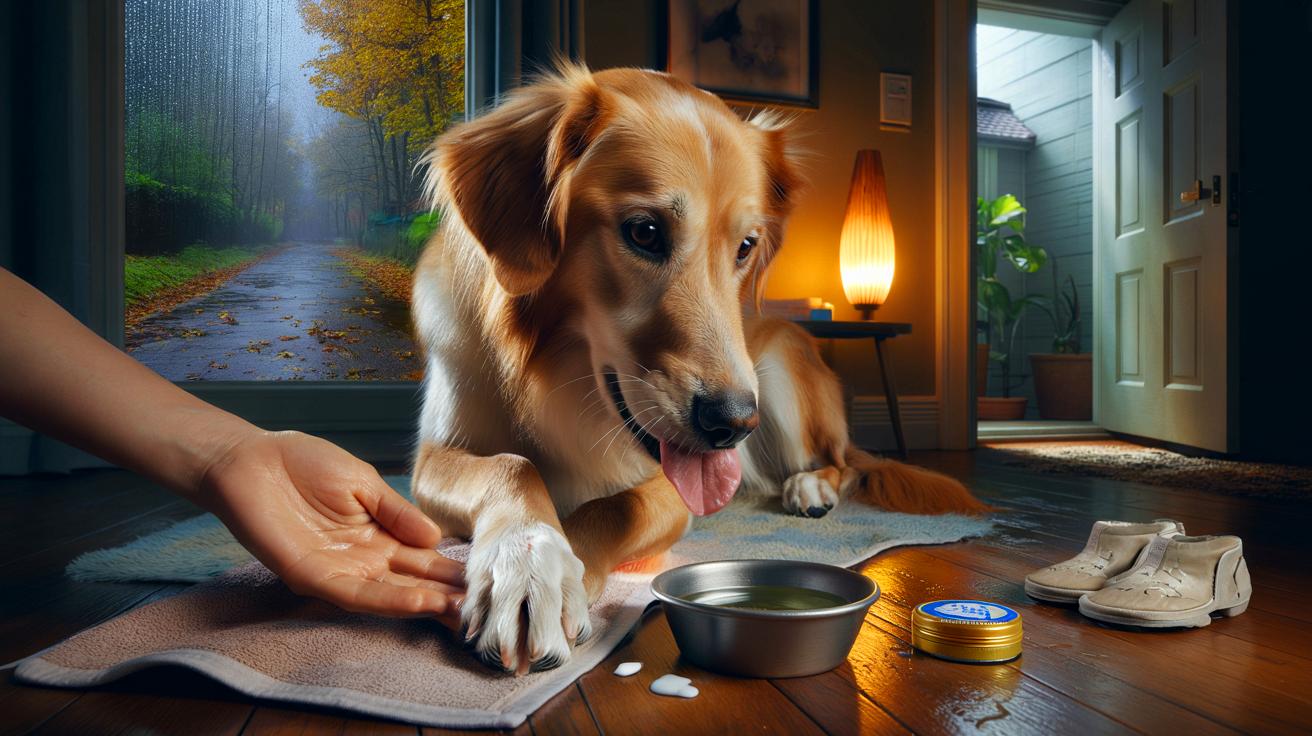 Voici pourquoi votre chien se lèche les pattes chaque soir : 7 indices à surveiller et les gestes sûrs pour l’apaiser en 2025