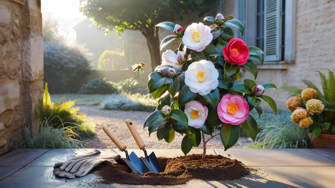 Ce camélia à planter en novembre 2025 promet un jardin lumineux tout l&rsquo;hiver, des fleurs persistantes et des couleurs qui surprennent