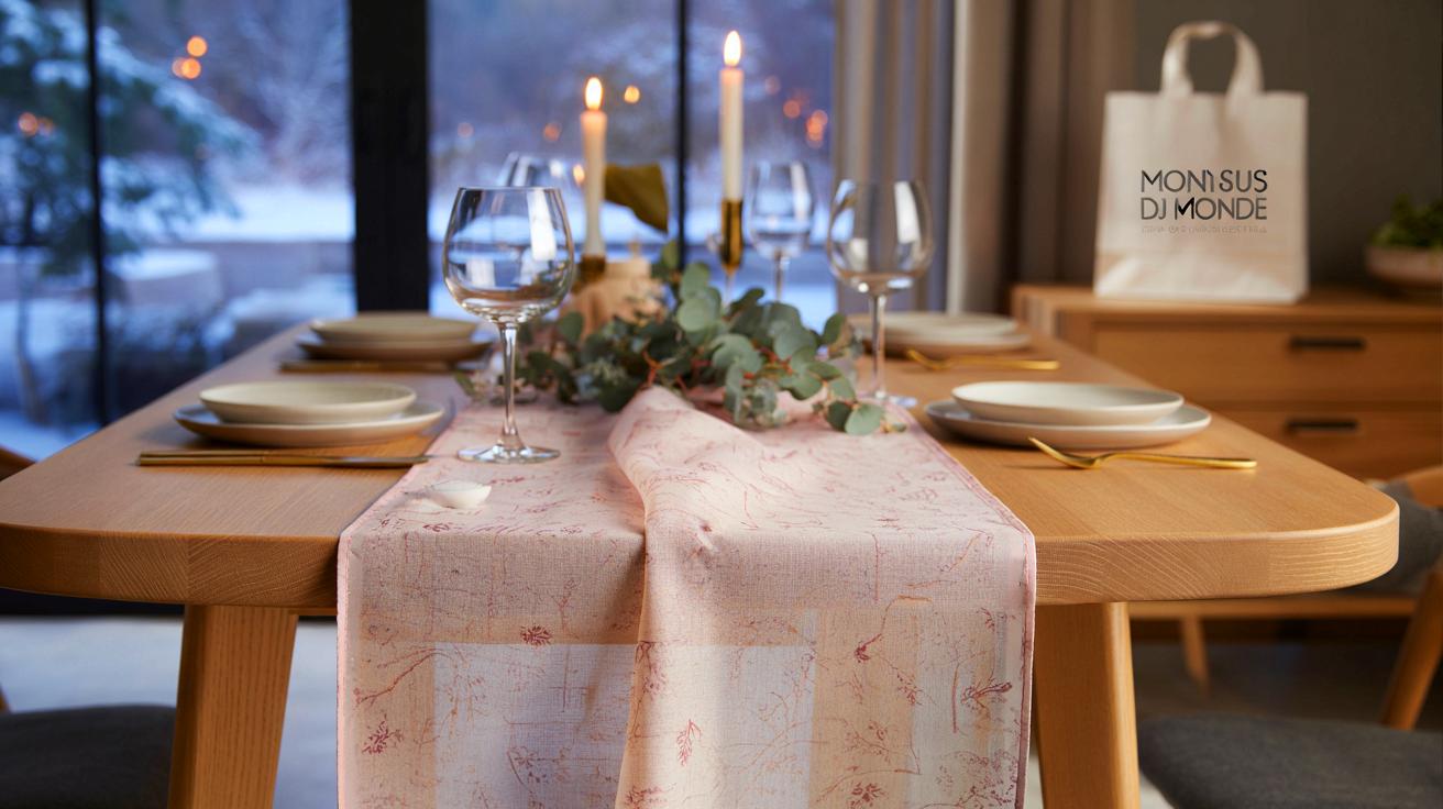 Ce chemin de table en coton à 2 € chez Maisons du Monde intrigue cet hiver 2025, et il change l&rsquo;ambiance sans effort