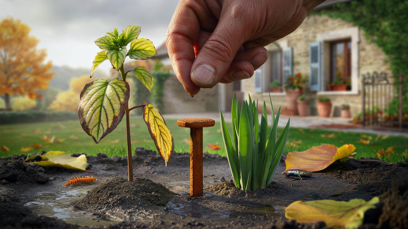 Ce clou rouillé enterré en novembre 2025 dans un jardin français révèle un secret de verdure que personne n&rsquo;attendait