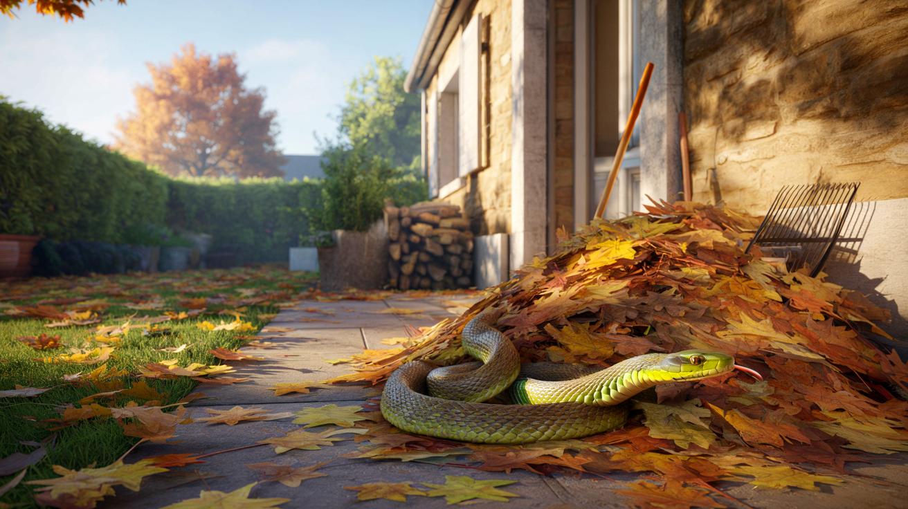 Ce geste d’automne 2025 dans le jardin attire les serpents près de la maison, voici l’erreur avec les feuilles mortes qui leur sert de refuge
