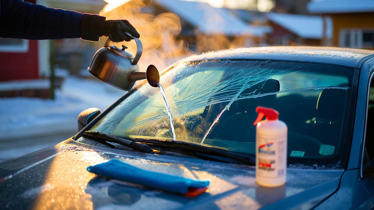 Ce geste pour dégivrer le pare-brise, viral en hiver 2025, inquiète l’Automobile Association et peut coûter un pare-brise fissuré