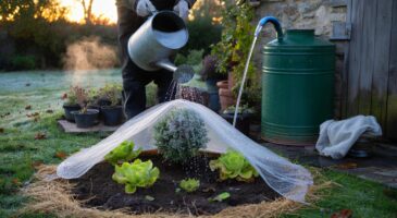 Ce geste simple pour sauver ses plantes du gel en décembre 2025, avec une réserve d&rsquo;eau de pluie et un arrosage automnal malin
