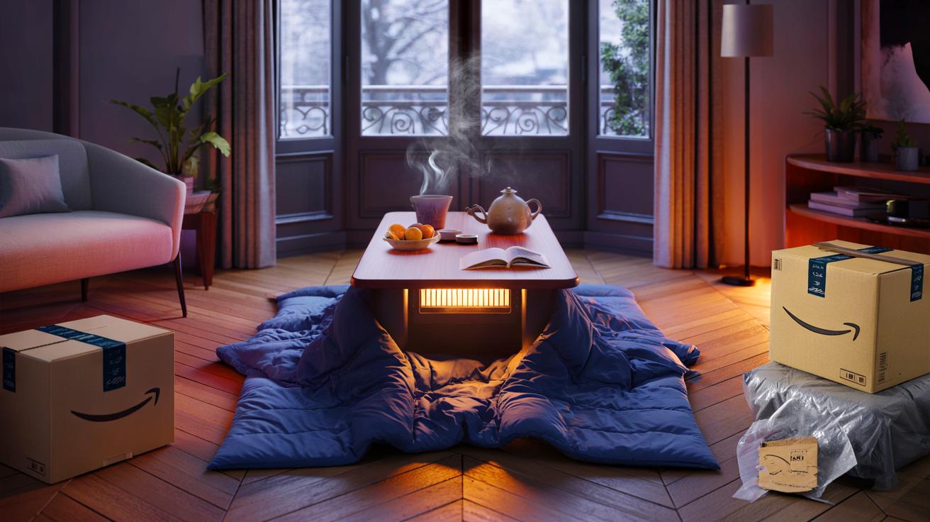 Ce kotatsu venu du Japon intrigue en France cet hiver 2025, et Amazon comme Unico s&rsquo;arrachent déjà ce meuble chauffant