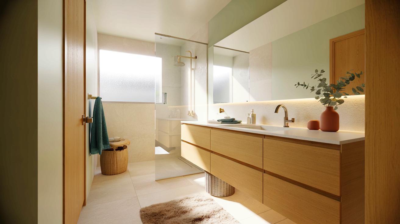 Ce meuble suspendu qui envahit les salles de bains fin 2025, repéré chez Maisons du Monde, agrandit visuellement la pièce sans travaux lourds