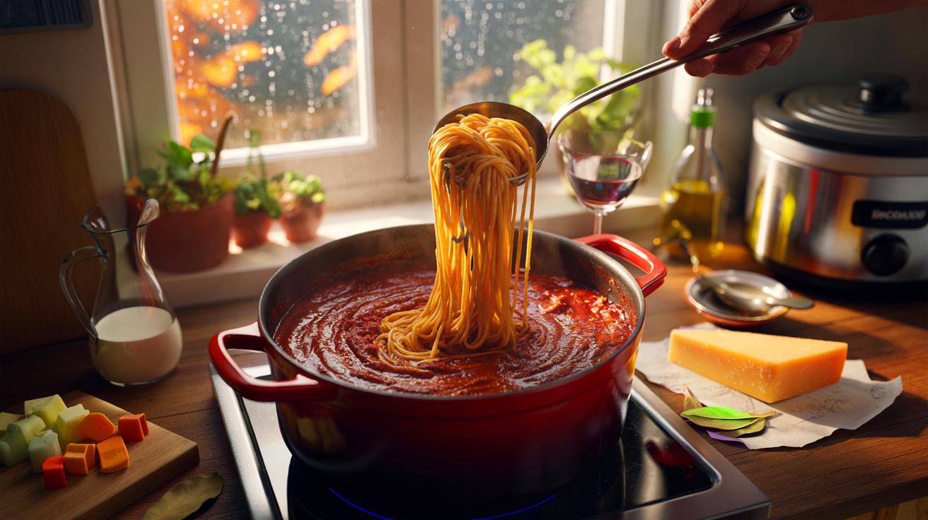 Ce reste de parmesan dans la spaghetti bolognese change tout en novembre 2025, voici l’astuce simple qui rend la sauce plus onctueuse