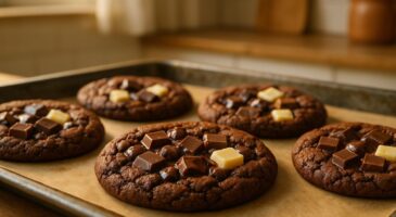 Ces biscuits aux trois chocolats, dorés et coulants, restent toujours moelleux grâce à cette étape