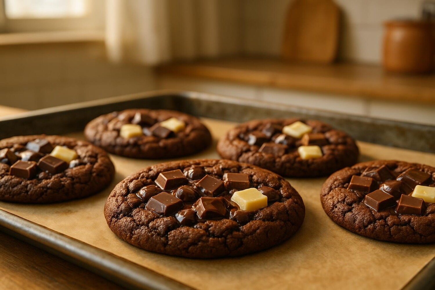 Ces biscuits aux trois chocolats, dorés et coulants, restent toujours moelleux grâce à cette étape