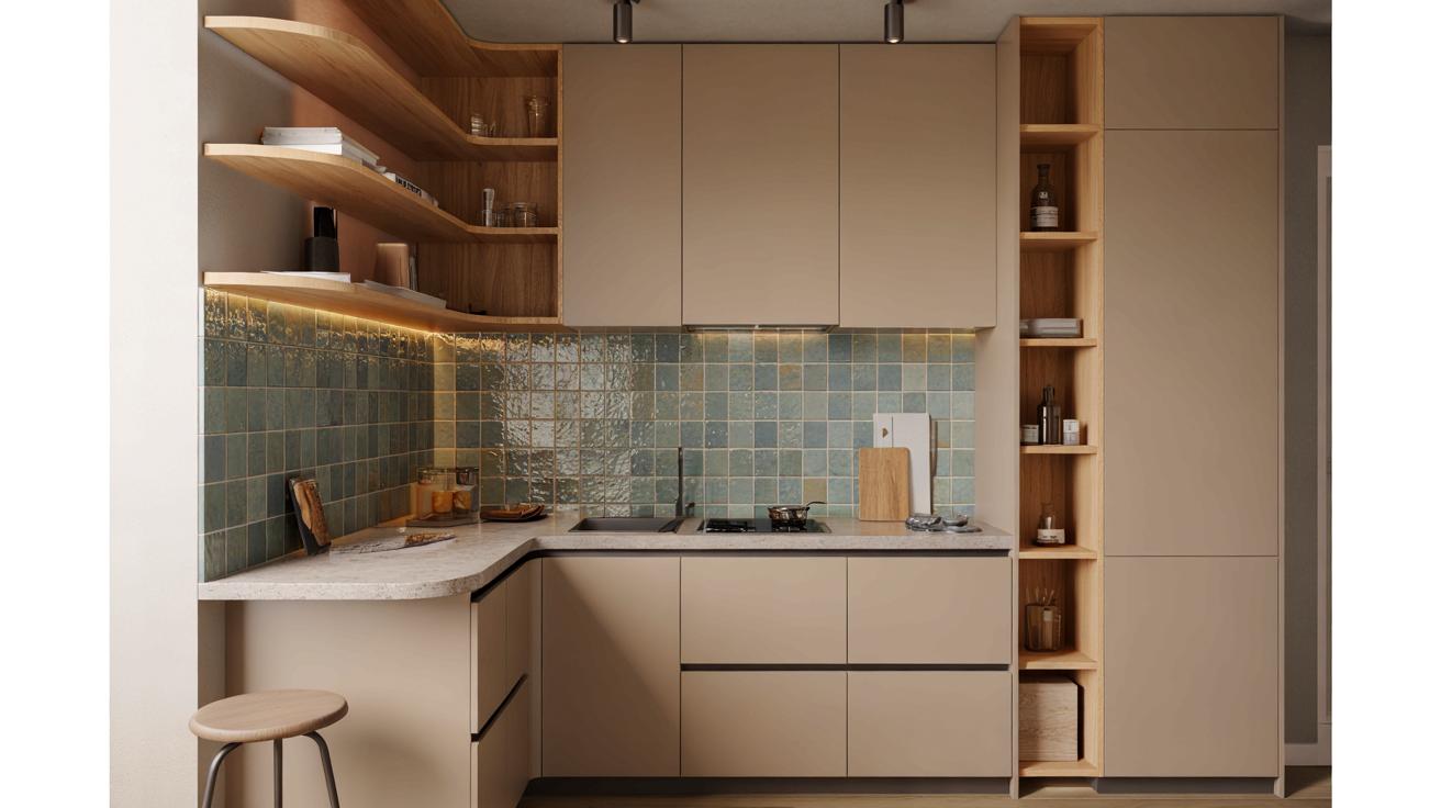 Mini-cuisines 2026, ce mix marbre, carreaux artisanaux et bois naturel qui change tout dans un studio sans sacrifier le style