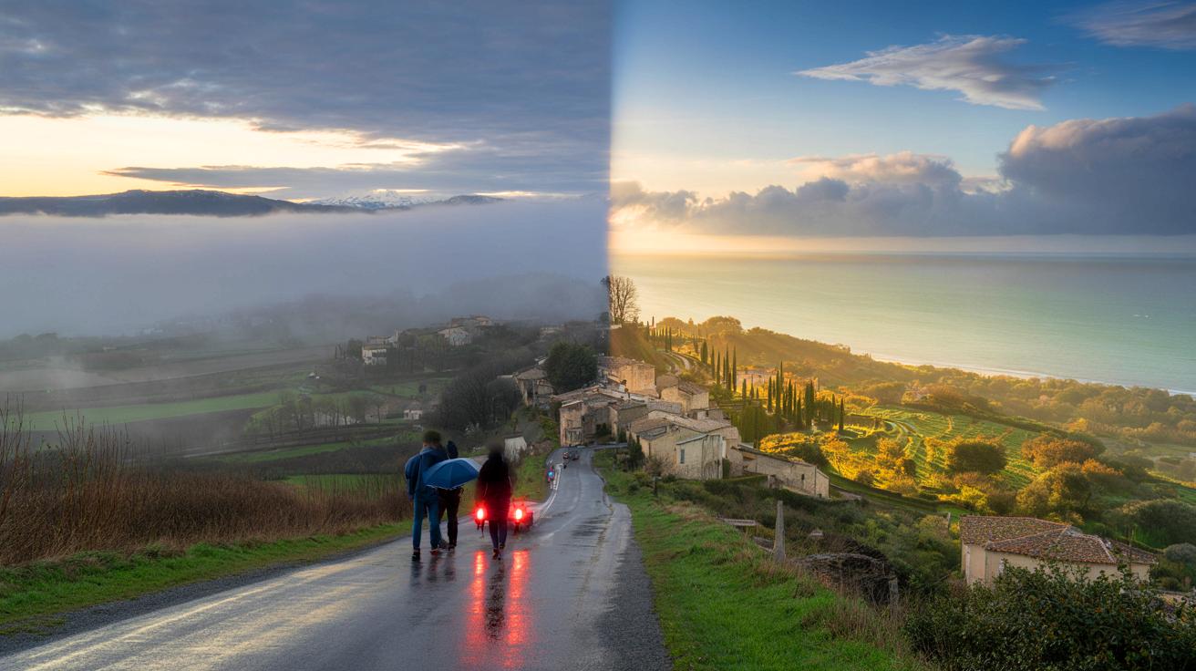 Pont du 11 novembre 2025 sous la pluie et la brume, ce soleil furtif au sud pourrait bien changer vos plans en France