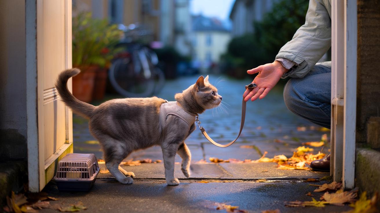 Voici ce que cache la première sortie d’un chat en laisse, à l’automne 2025 : une réaction inattendue qui peut tout changer