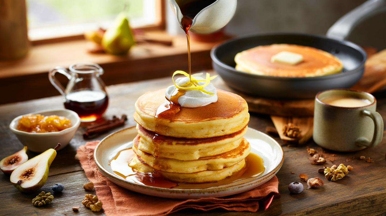 Voici des pancakes à la ricotta prêts en 15 minutes, cette version épaisse qui fait parler les brunchs de novembre 2025