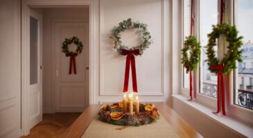 Voici en 2025 la tendance qui intrigue les foyers français pour Noël, les couronnes de Noël plus malines que le sapin dans les petits espaces