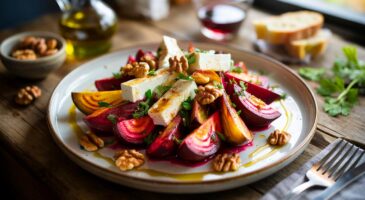 Voici la salade d&rsquo;automne aux betteraves rôties et feta qui intrigue en novembre 2025, simple à préparer et irrésistible avec ses noix