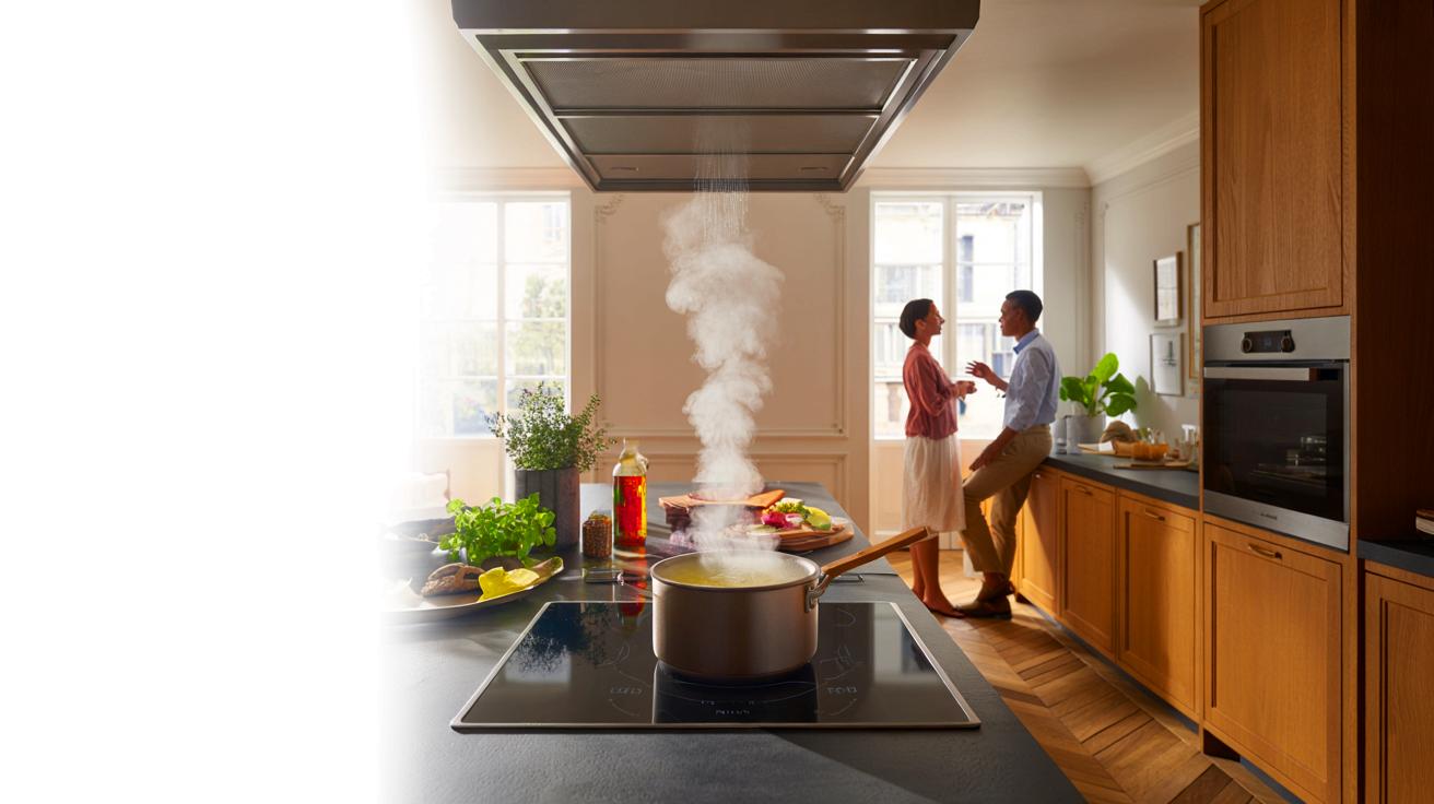 Voici la solution qui s&rsquo;apprête à remplacer la hotte en 2025, un système discret et design qui aspire à la source et libère l&rsquo;espace