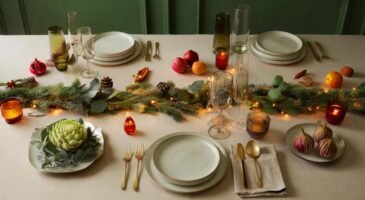 Voici la tendance noël 2025 sans bougies ni centres de table pour des tables élégantes en France qui intriguent dès le premier regard