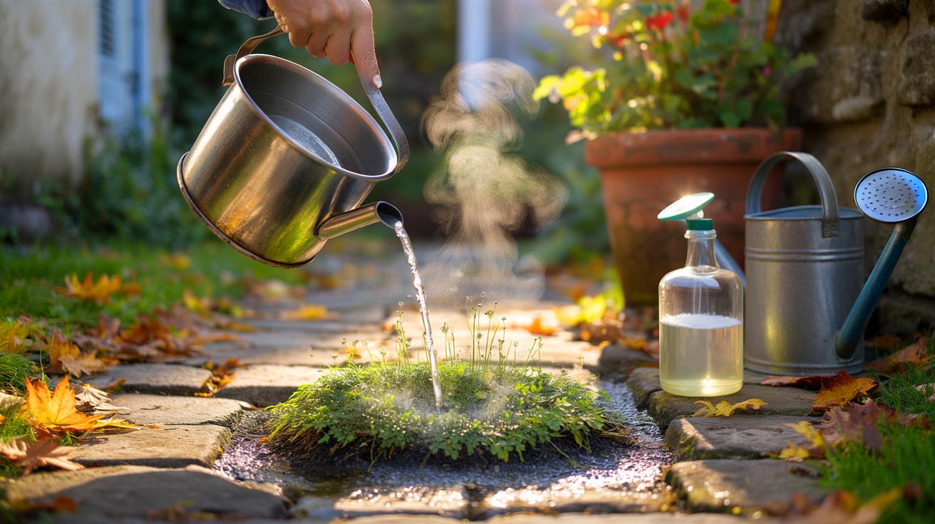 Voici l’astuce de cuisine qui remplace un désherbant chimique en 2025 pour zéro euro, et que les jardiniers adoptent à l’automne