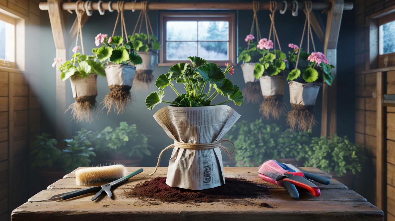Voici l’astuce des jardineries pour sauver vos géraniums en hiver 2025-2026 sans pot ni arrosage, avec une simple feuille de journal
