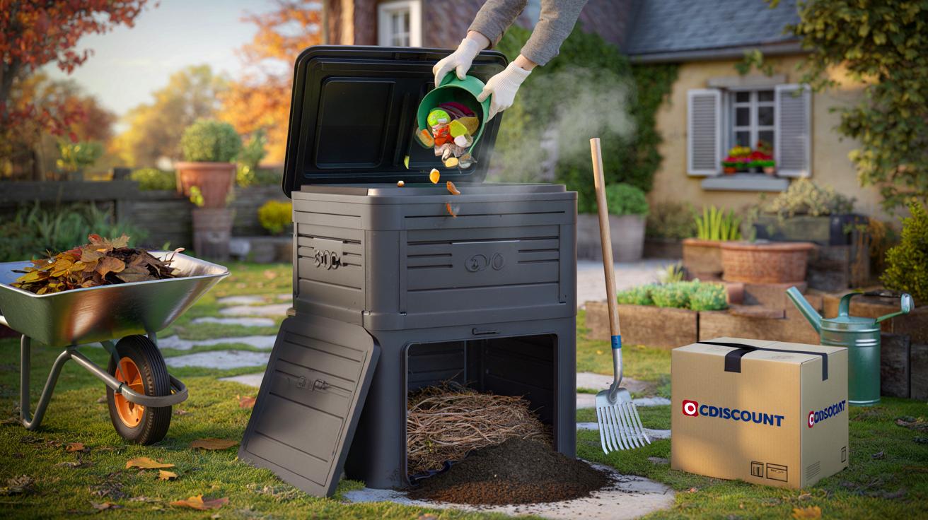 Voici le composteur 300 l à 49 € chez Cdiscount en novembre 2025, ce bon plan discret qui transforme les déchets du jardin