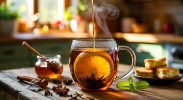 Voici le thé d&rsquo;automne qui s&rsquo;infuse dans une orange, une idée simple et très parfumée pour novembre 2025 à savourer au goûter