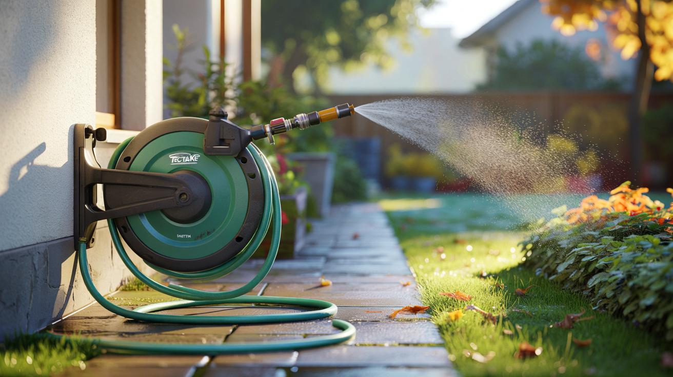 Voici l’enrouleur mural tectake qui fait oublier le tuyau qui traîne, en promo à -13 % sur Amazon jusqu’en novembre 2025