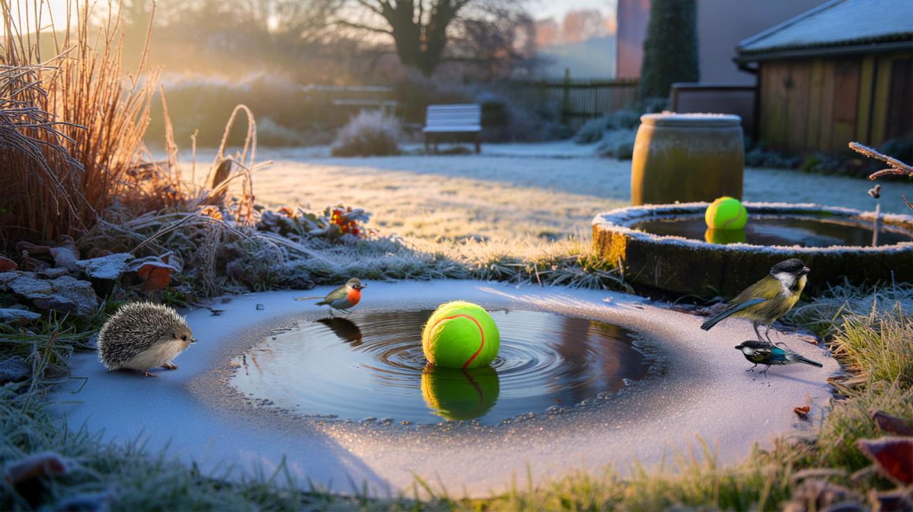 Voici pourquoi des balles de tennis dans votre jardin, en hiver 2025, sauvent des animaux et maintiennent l’eau accessible