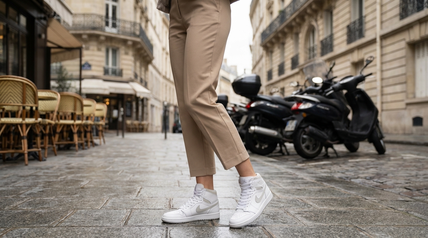 Baskets montantes : cette règle simple pour éviter l&rsquo;effet jambe tassée que la plupart des femmes ignorent
