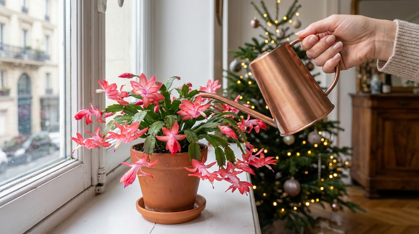 Cactus de Noël : ce rythme d’arrosage précis que beaucoup ignorent encore si vous voulez des fleurs aux fêtes