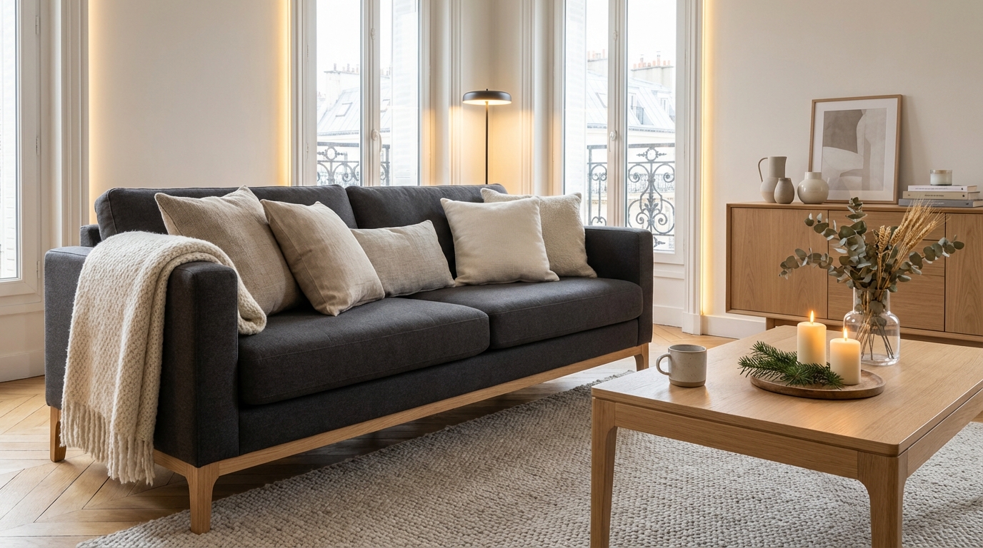 Canapé scandinave : ce 3 places ikea gris tombe à 419 € seulement, mais pas pour longtemps