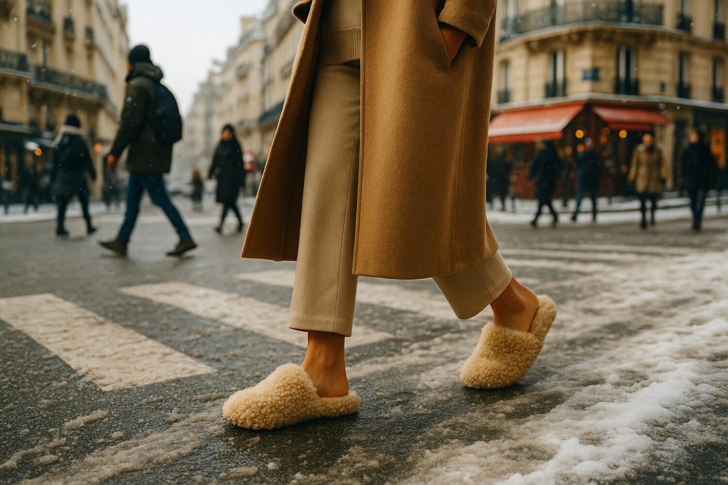 Ces chaussures doudou de l’hiver 2025 cartonnent dans la rue : le twist qui rend les stylistes fous