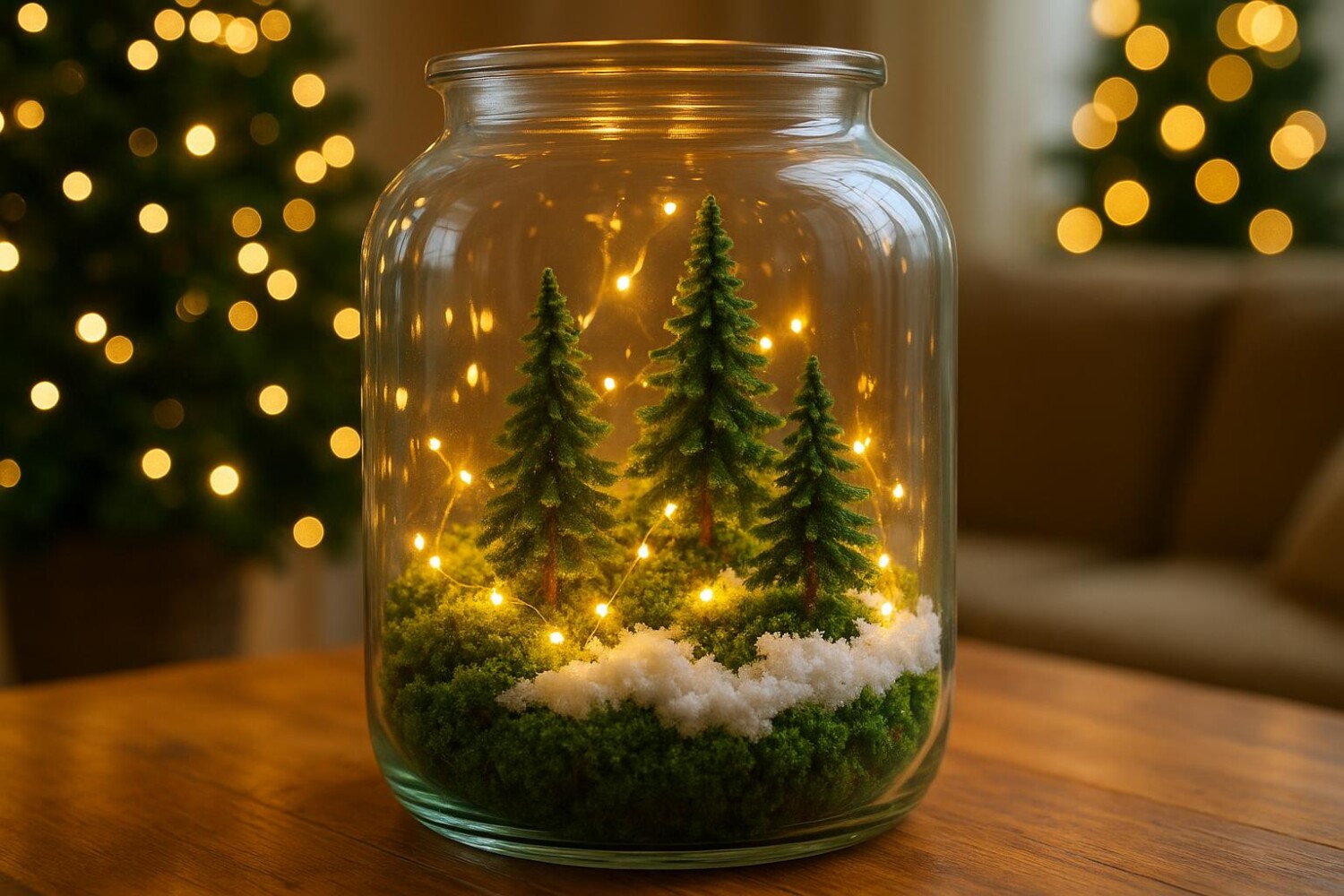 Cette déco d&rsquo;hiver sous verre avec un objet du quotidien va sublimer votre salon pour les fêtes