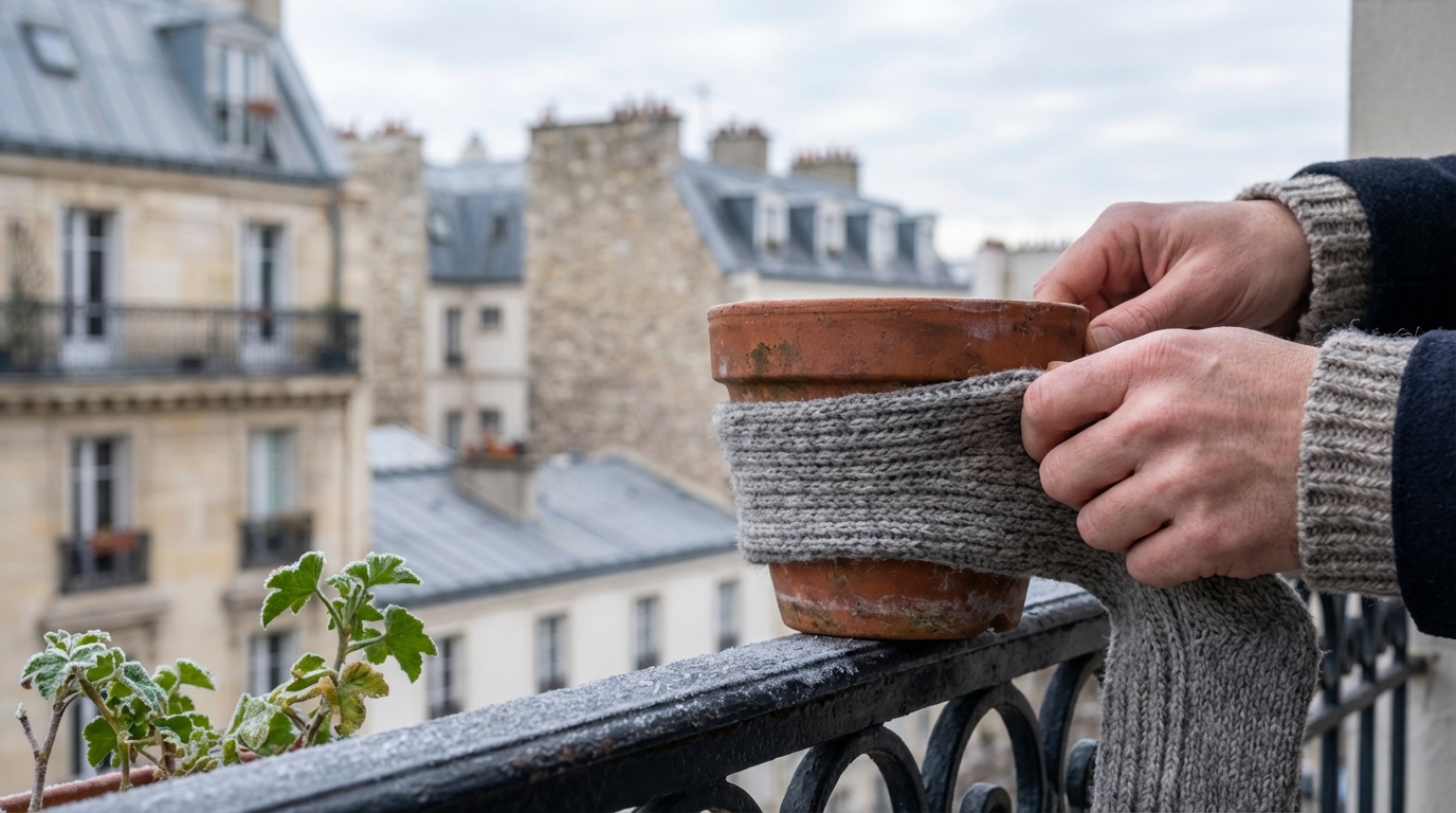 Flemme du voile d’hivernage ? ce vêtement oublié sauve vos plantes du gel en 1 minute seulement