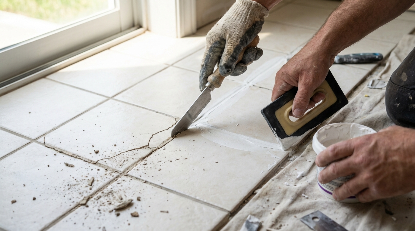 Joints de carrelage qui s&rsquo;effritent : cette méthode éclair les sauve avant que l&rsquo;humidité ne fasse sauter les carreaux