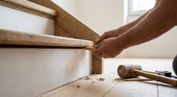 Marche d’escalier qui grince et réveille toute la maison : ce geste discret pour la faire taire à vie sans rien démonter