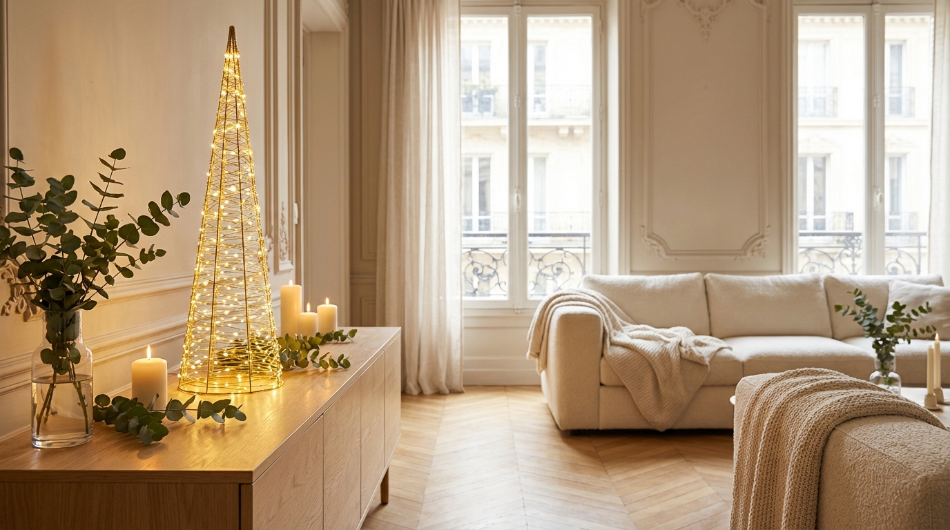 Maxi Bazar : ce cône lumineux doré à seulement 6 € change l&rsquo;ambiance, vous voudrez en acheter pour les fêtes