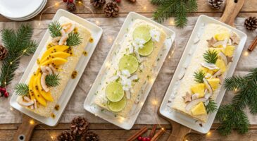 Noël : ces 3 bûches coco maison aux fruits exotiques, si légères, vont sauver la fin de repas