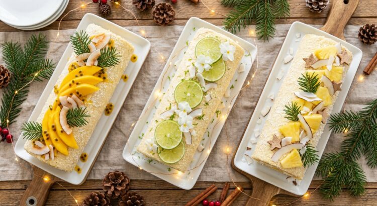 Noël : ces 3 bûches coco maison aux fruits exotiques, si légères, vont sauver la fin de repas