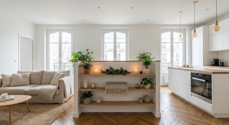 Oubliez les pièces totalement ouvertes : ce muret malin cartonne en 2025 pour créer des coins cocooning