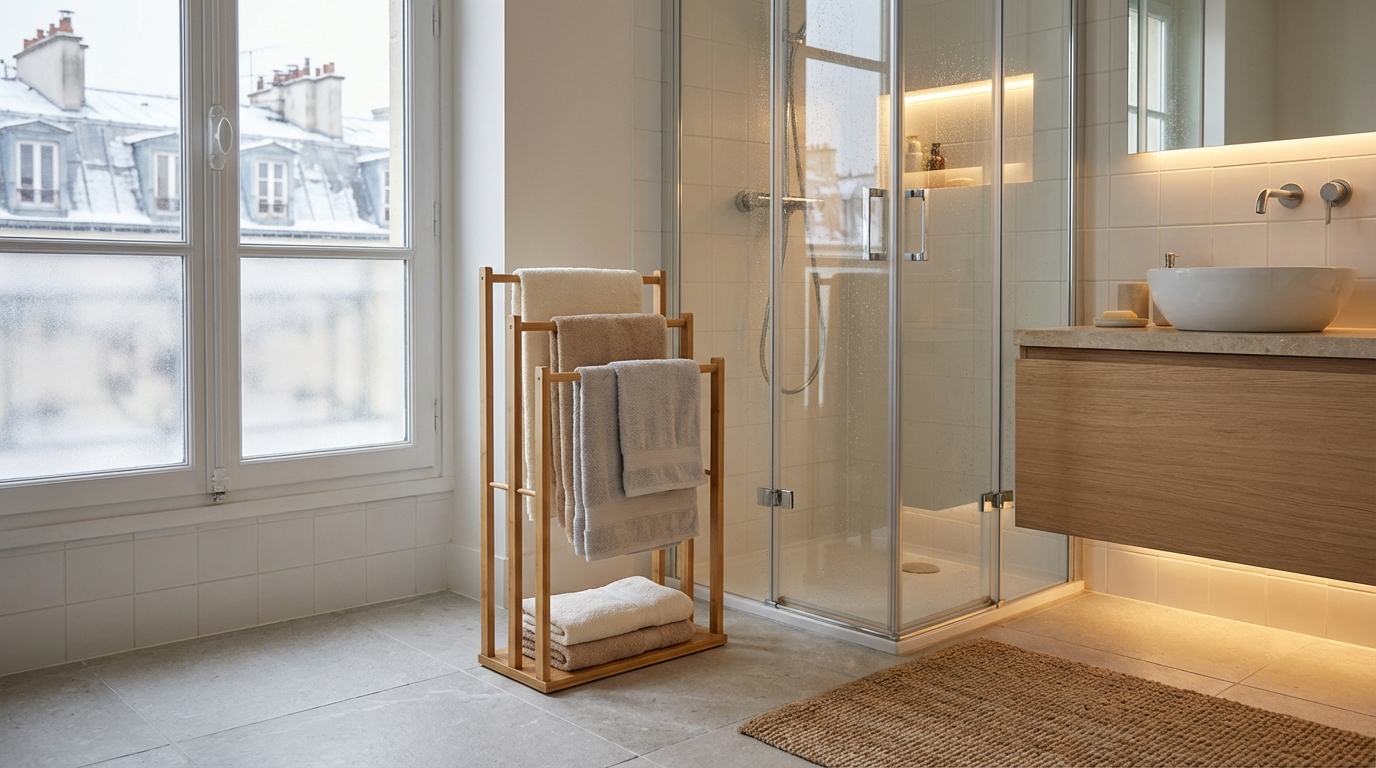 Petite salle de bain : ce porte-serviettes en bambou à 23 € chez Alinéa règle enfin ce problème que tout le monde subit